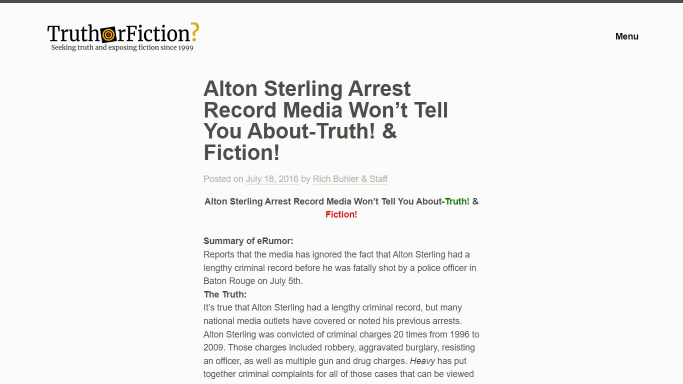 Alton Sterling Arrest Record Media Won’t Tell You About-Truth!